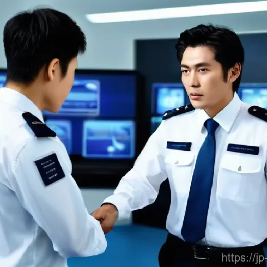 경비지도사 연봉 현실 - **Prompt:** "A highly respected Japanese male security instructor, in his late 40s, with a kind yet ...