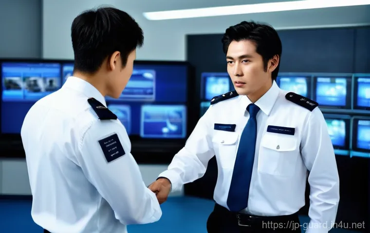 경비지도사 연봉 현실 - **Prompt:** "A highly respected Japanese male security instructor, in his late 40s, with a kind yet ...