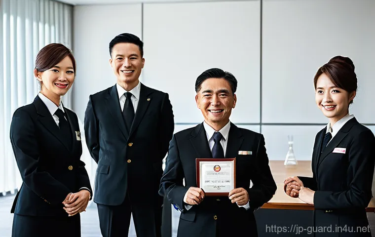 경비지도사 연봉 현실 - **Prompt:** "A confident and professional Japanese female security instructor, in her mid-30s, dress...