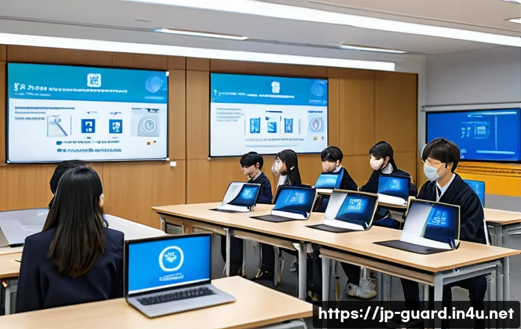 경비지도사 전문 교육기관 추천 - A modern classroom scene in Japan focused on security training, featuring a diverse group of adult s...